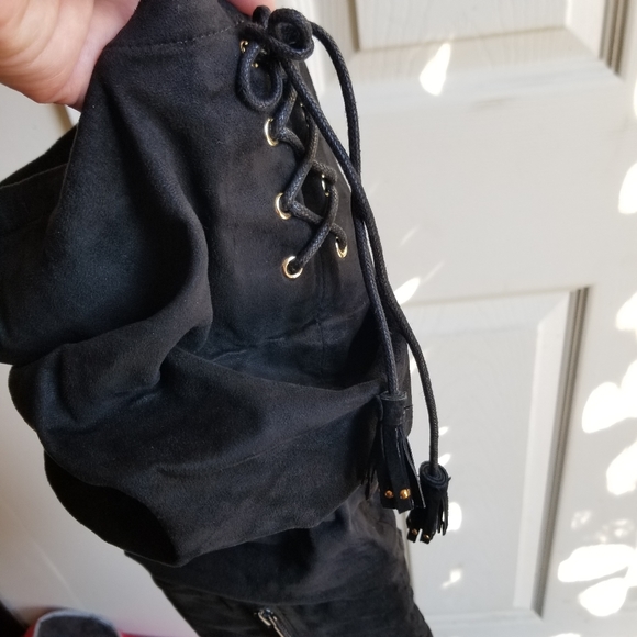 Tall slouched suede high heeled boots - Picture 3 of 8